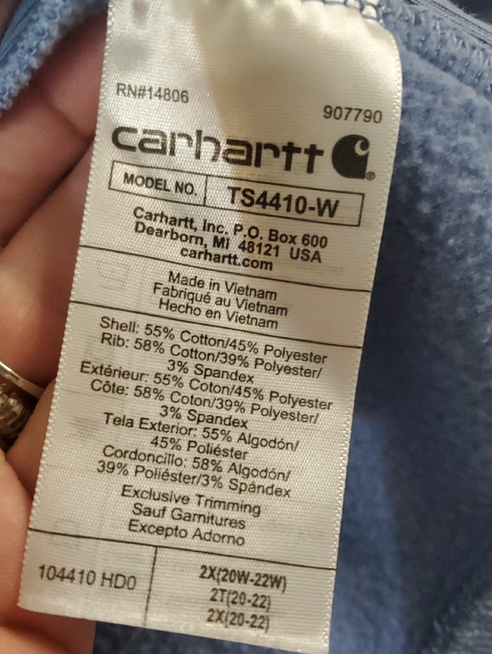 Carhartt Womens Relaxed Fit Crewneck Sweatshirt Size 2X Textured Arm Logo - Picture 7 of 14
